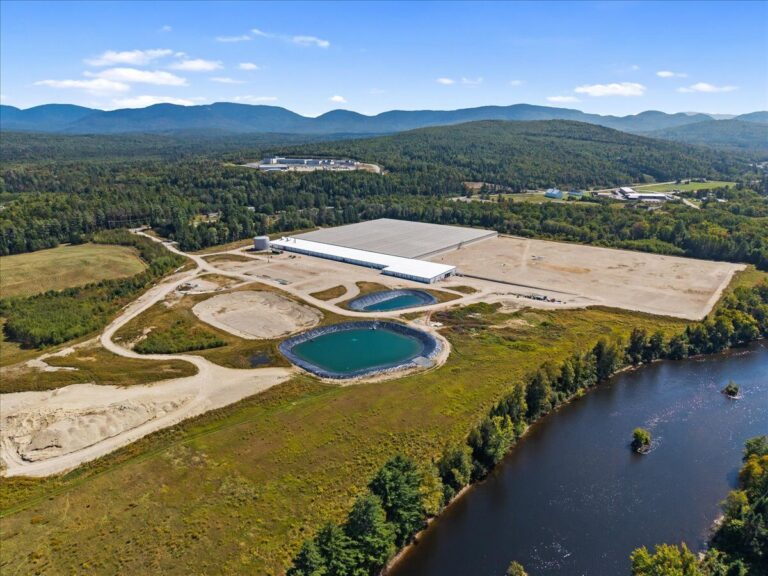 Aerial view of the North Country Growers greenhouse property in Berlin, New Hampshire