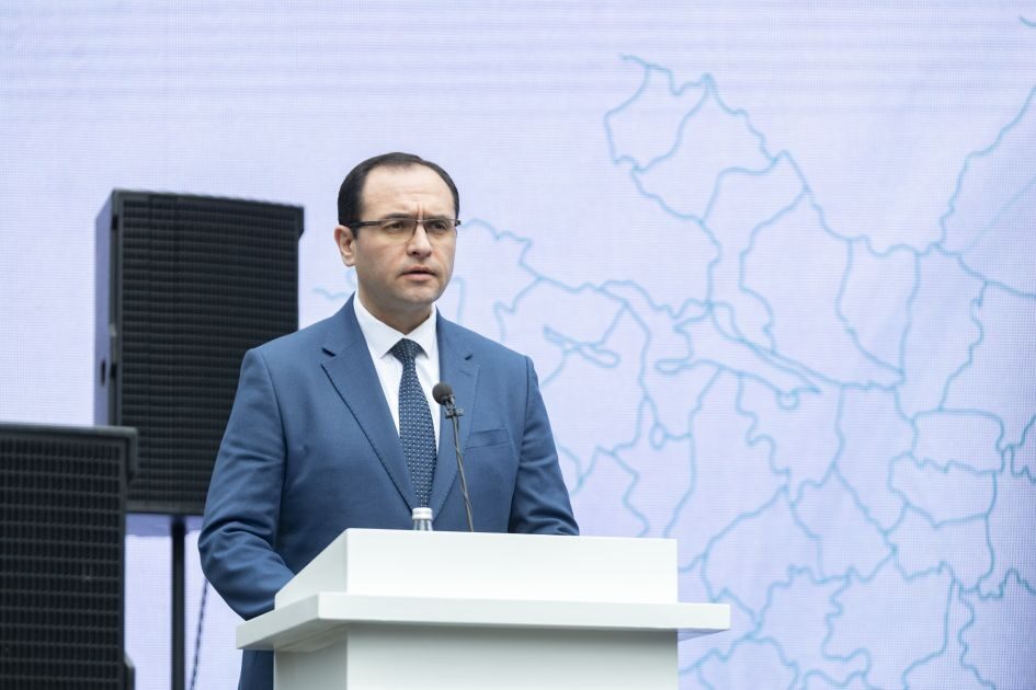 Agriculture Minister Majnun Mammadov giving a speech at an earlier March 2026 event