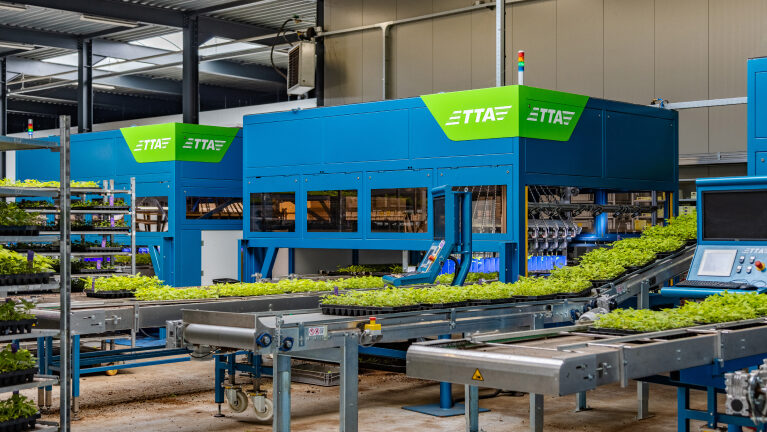 TTA-ISO nursery automation equipment; illustrative company photograph, not Demtec's restarted production